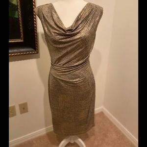 Metallic gold cocktail dress